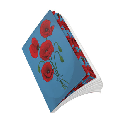 Paper products Poppy Flower Journal - August Birth flower - Personalizable Softcover Journal