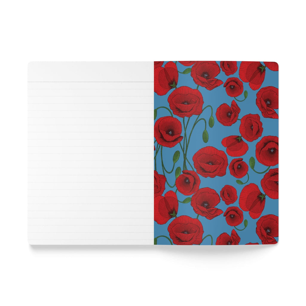 Paper products Poppy Flower Journal - August Birth flower - Personalizable Softcover Journal