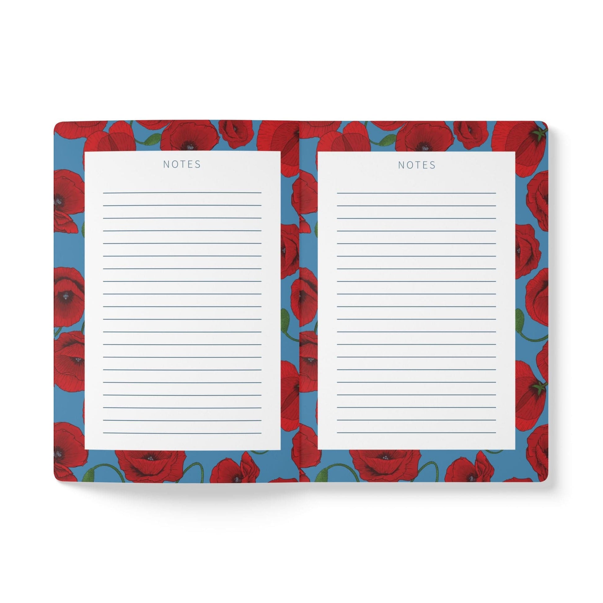 Paper products Poppy Flower Journal - August Birth flower - Personalizable Softcover Journal