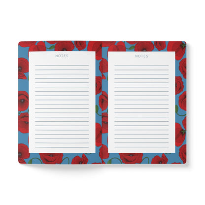 Paper products Poppy Flower Journal - August Birth flower - Personalizable Softcover Journal