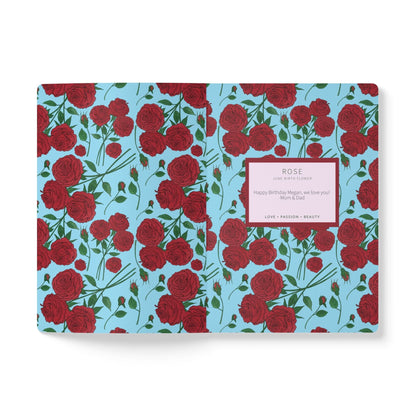 Paper products Rose Flower Journal - June Birth flower - Personalizable Softcover Journal