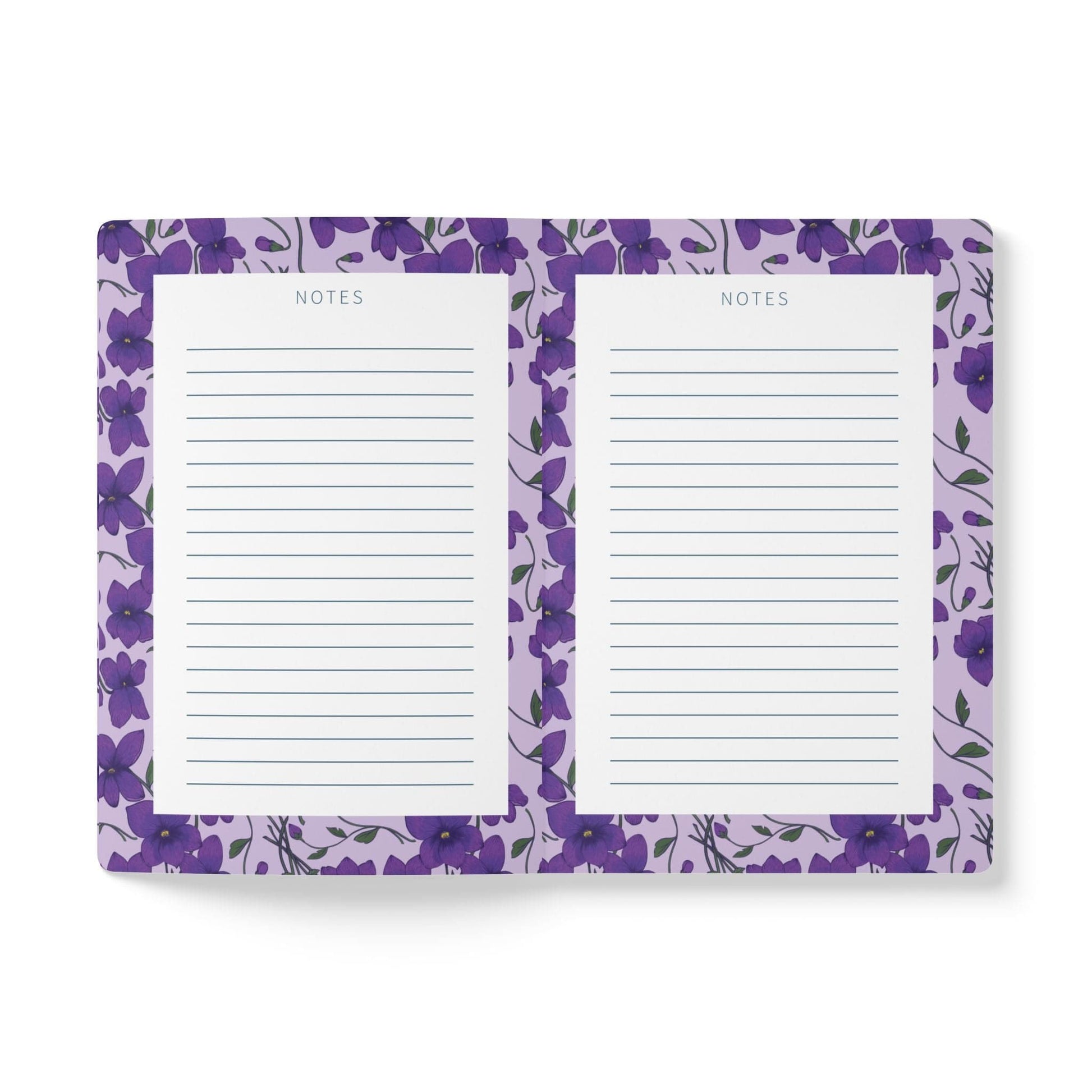 Paper products Violet Flower Journal - February Birth flower - Personalizable Softcover Journal