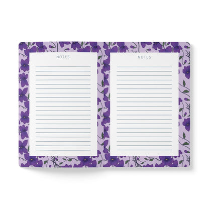 Paper products Violet Flower Journal - February Birth flower - Personalizable Softcover Journal