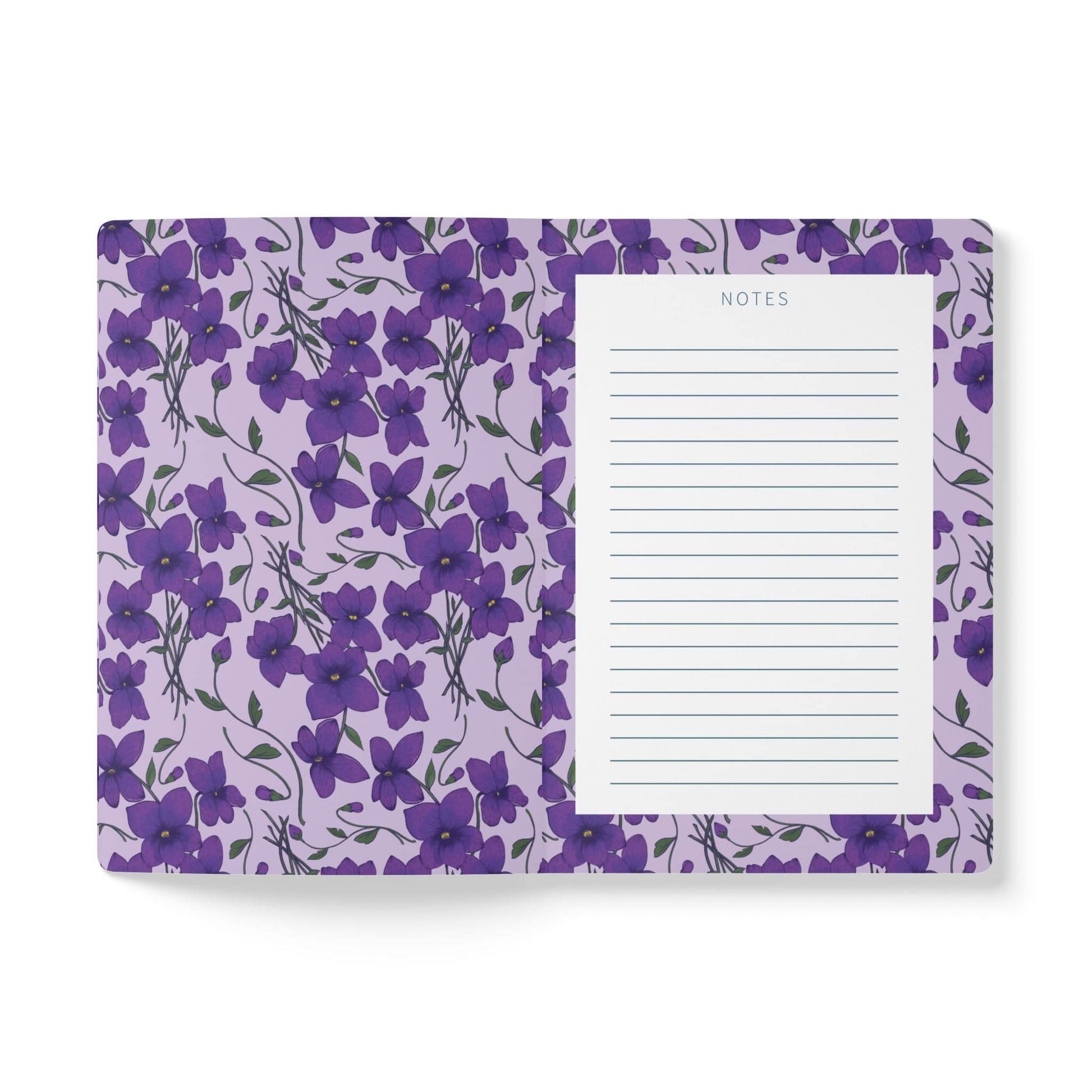 Paper products Violet Flower Journal - February Birth flower - Personalizable Softcover Journal