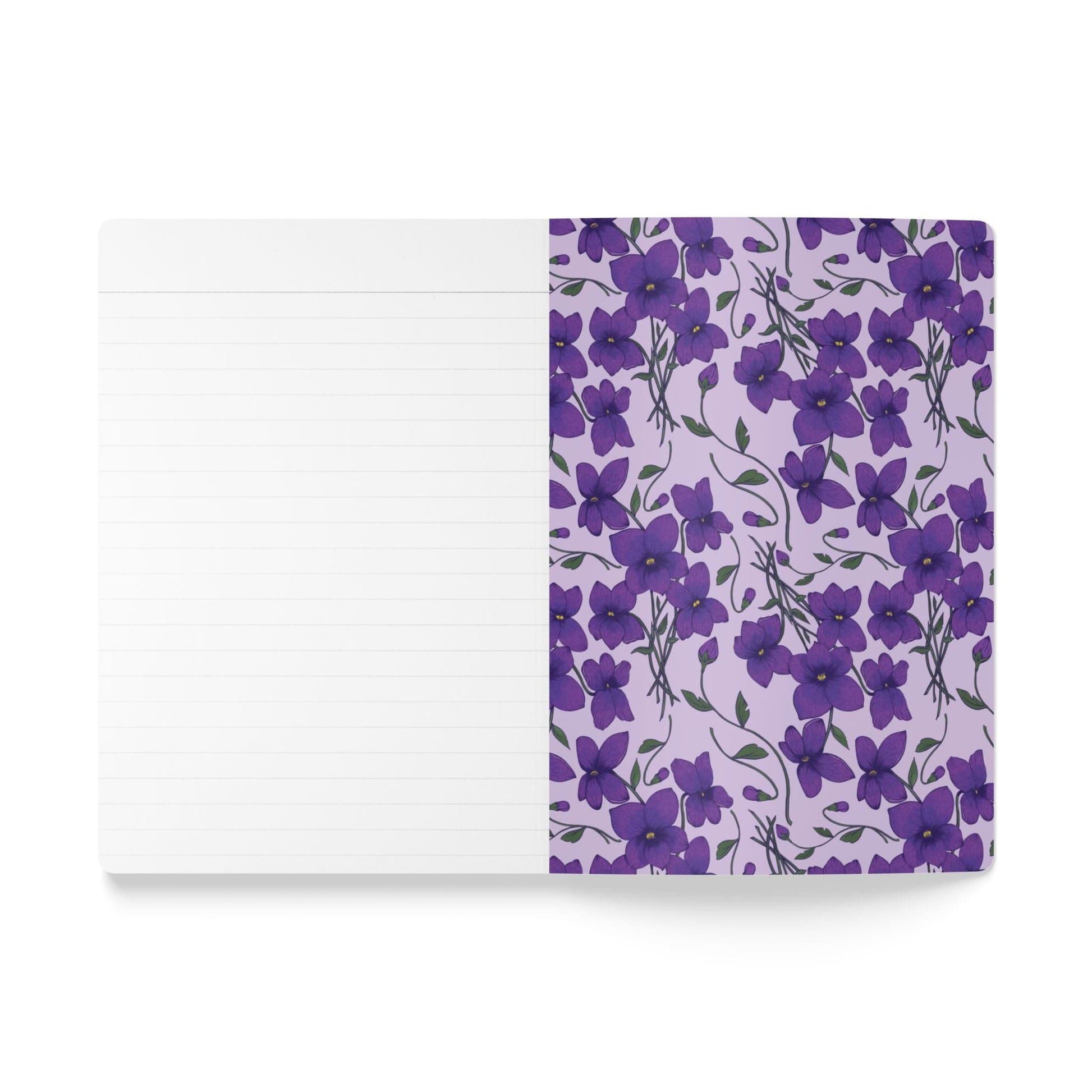 Paper products Violet Flower Journal - February Birth flower - Personalizable Softcover Journal