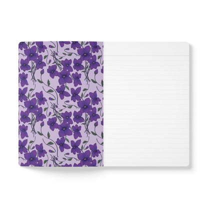 Paper products Violet Flower Journal - February Birth flower - Personalizable Softcover Journal