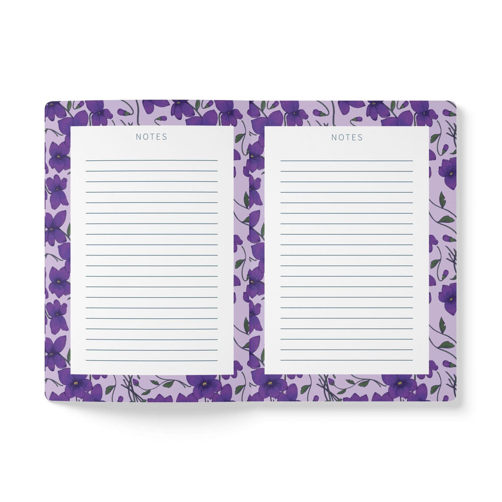 Paper products Violet Flower Journal - February Birth flower - Personalizable Softcover Journal