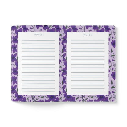 Paper products Violet Flower Journal - February Birth flower - Personalizable Softcover Journal