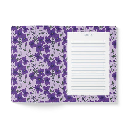 Paper products Violet Flower Journal - February Birth flower - Personalizable Softcover Journal