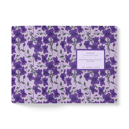Paper products Violet Flower Journal - February Birth flower - Personalizable Softcover Journal