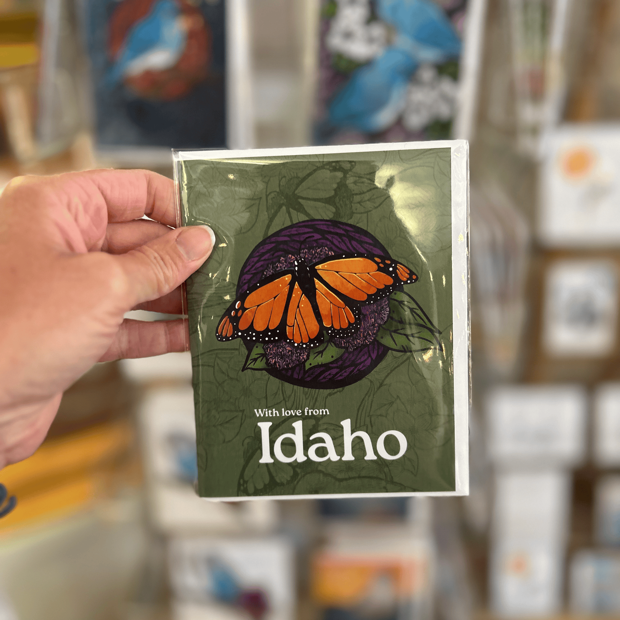 Paper products With Love From Idaho Monarch butterfly Blank Card
