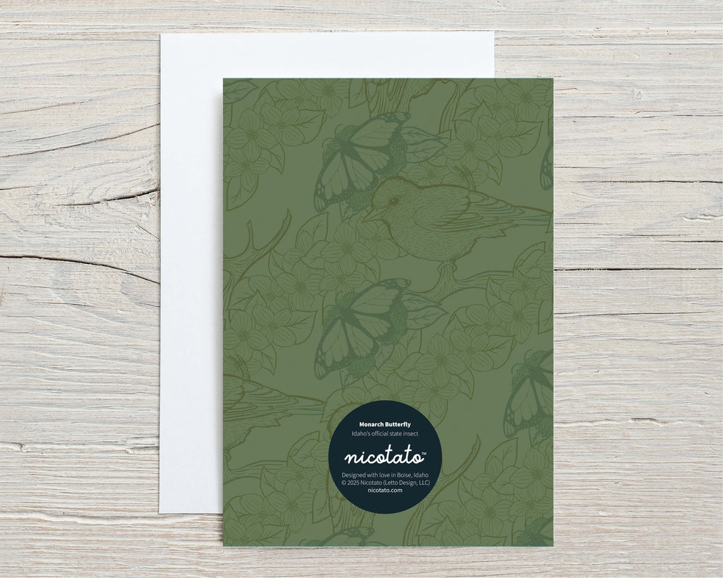 Paper products With Love From Idaho Monarch butterfly Blank Card