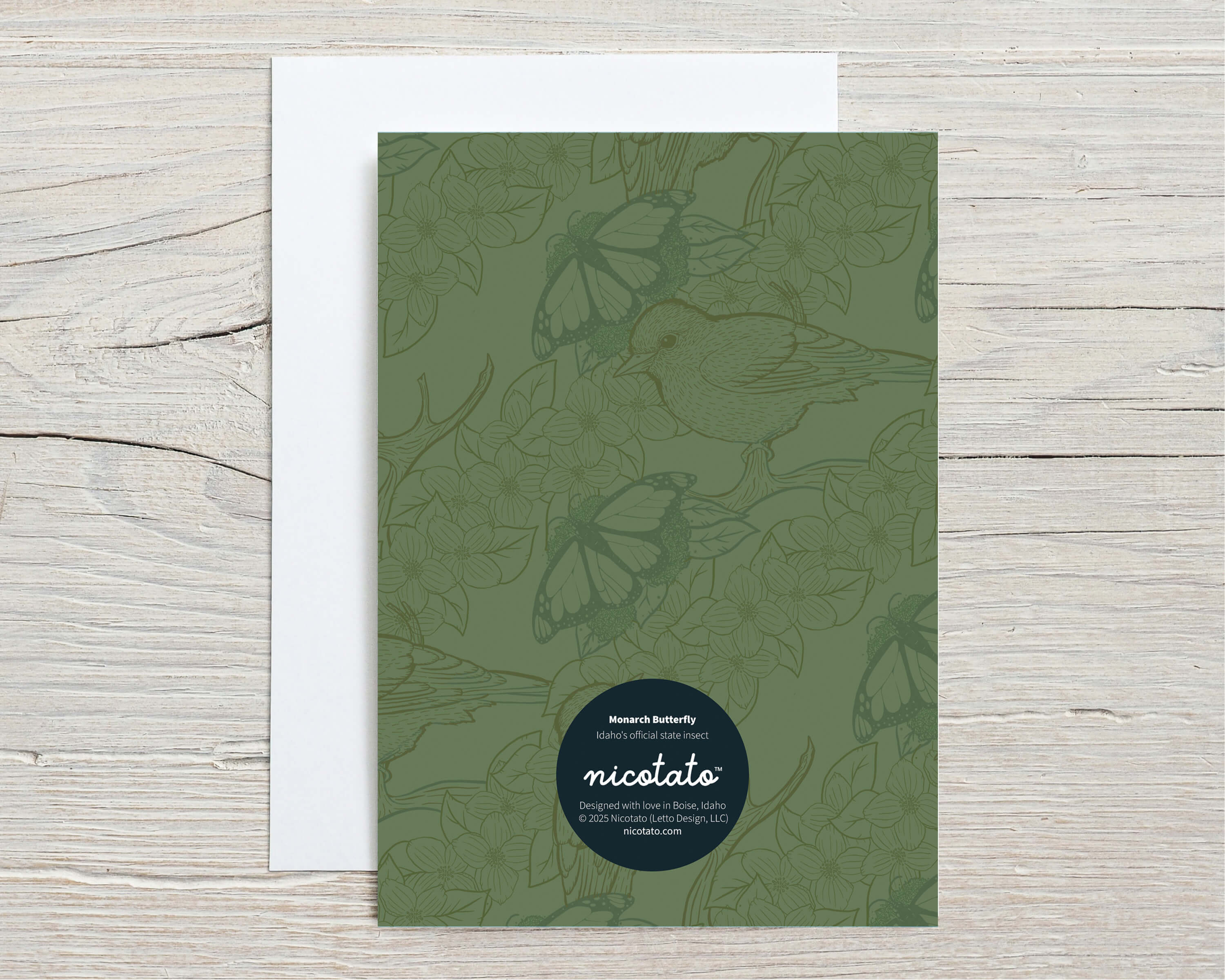 Paper products With Love From Idaho Monarch butterfly Blank Card