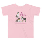 Pink / 2T A is for Australian Shepherd | Toddler Short Sleeve Tee