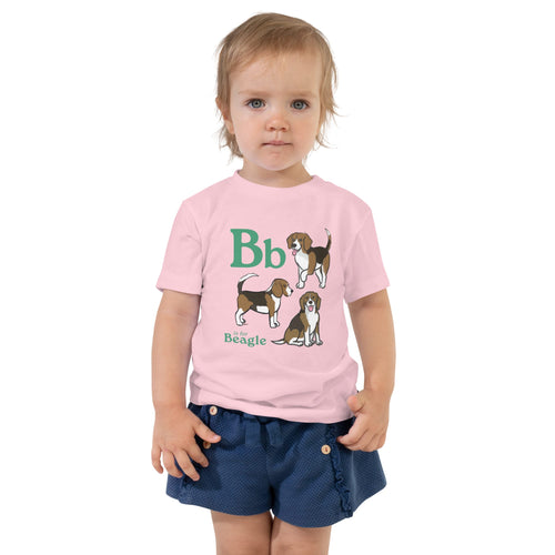 Pink / 2T B is for Beagle | Toddler Short Sleeve Tee