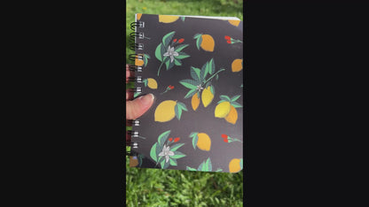 Lemon & Flowers Spiral Bound Journal