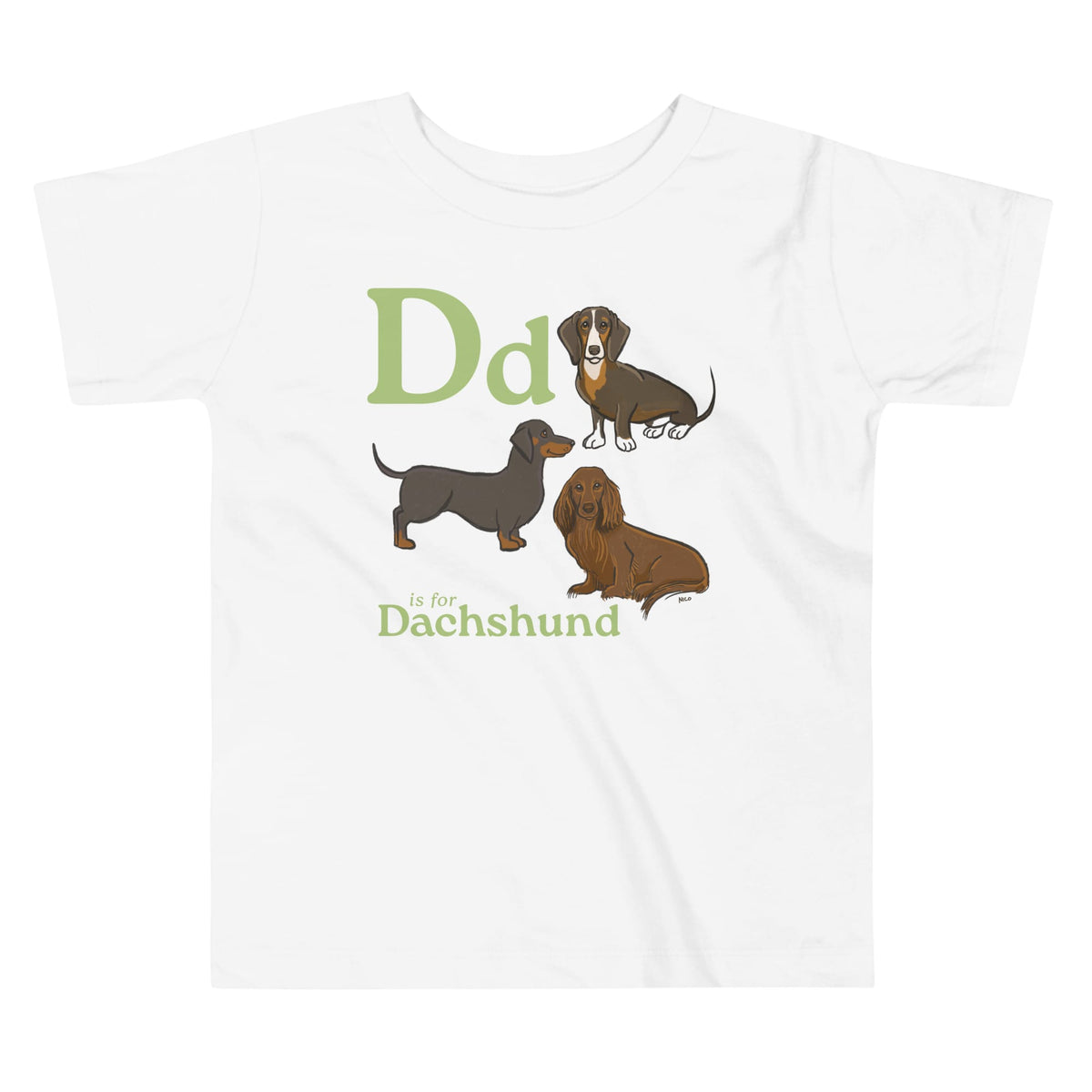 T-SHIRT D is for Dachshund Toddler Short Sleeve Tee